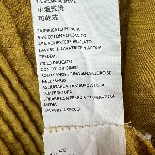 prAna Top Womens XS Mustard Yellow Ocupas Popover Pintuck Organic Athleisure