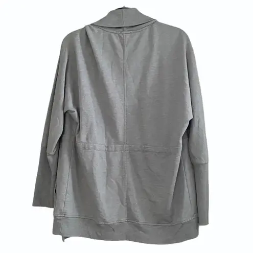 Caslon Cinch Waist Jersey Knit Gray Cardi Size Lg