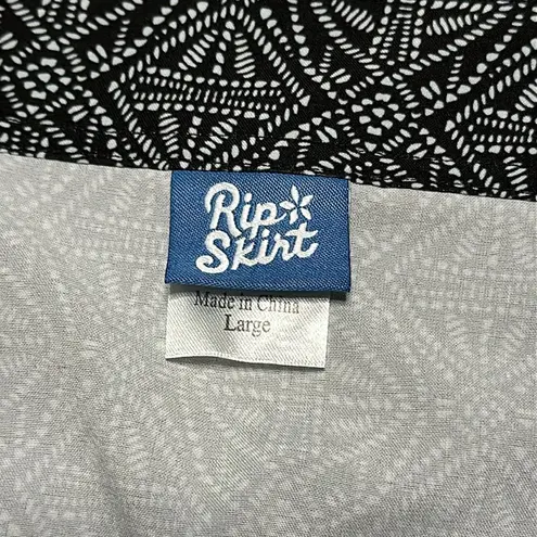 RipSkirt Hawaii 16" Black Pearl Batik Cover Up Wrap Skirt Size Large