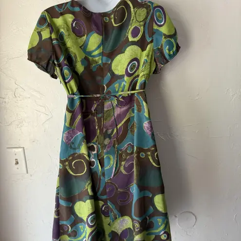 United Colors Of Benetton Dress Womens Medium Abstract Boho Made in Italy