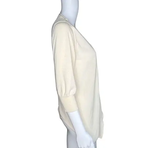 BCBGMAXAZRIA  Sweater Women Large Cream Cardigan Open Front Basic Minimalist Boho