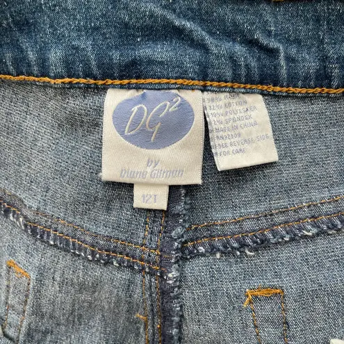 Vintage 90s Reworked Retro Disco Denim Rhinestone High Rise Wide Leg Tall Jeans Blue Size 12