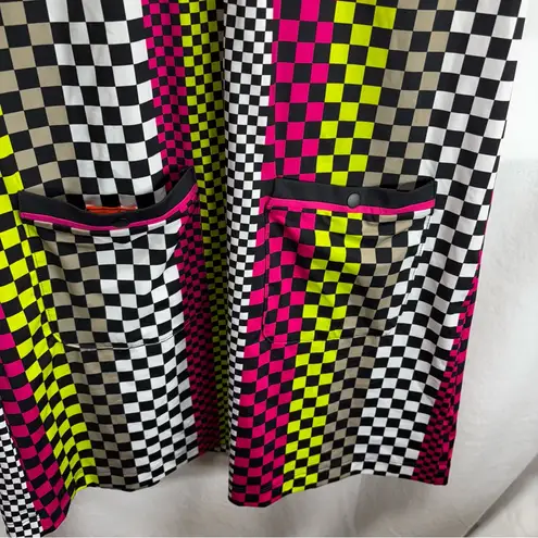 Kinona Checkered Dress with Pink and Yellow Accents