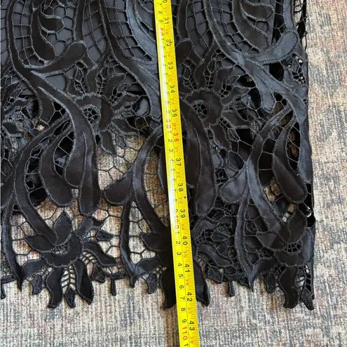 Bardot Isa Crochet Lace Cocktail Sheath Midi Dress French Black Size 8/M