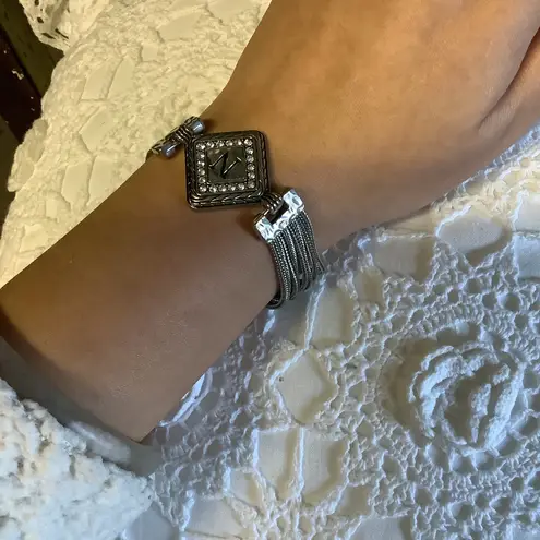 N Sign Sparkle Bracelet Silver