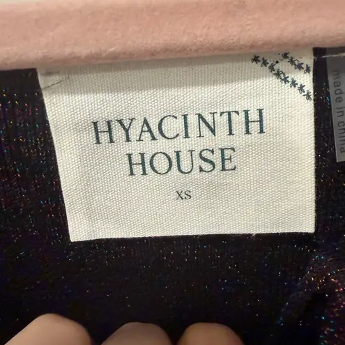 TUCKERNUCK Hyacinth House Black Metallic Selena Knit Mini Dress NWT Size XS