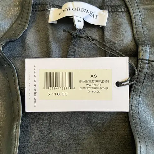 We Wore What Faux Leather Stirrup Leggings XS NWT