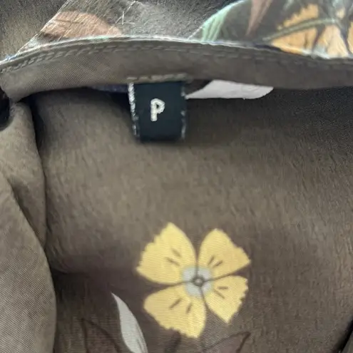 Viv L'Eroa Jumpsuit Women's Size Small Flutter Sleeve Floral Bird Green