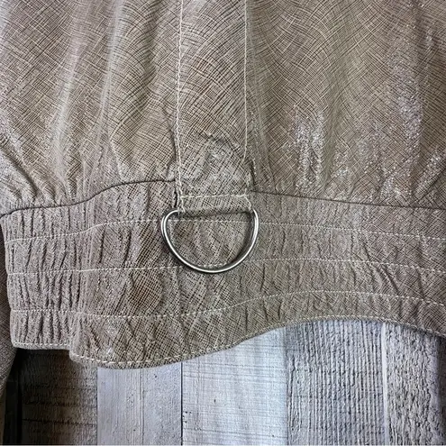 Abandon Size Medium Italian Shine Coated Leather In a Caramel Color w/Pockets Tan