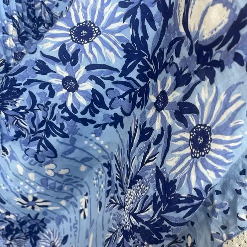 Poupette St Barth Sasha Mini Dress French Blue sz S Tassels Vacation Boho Resort