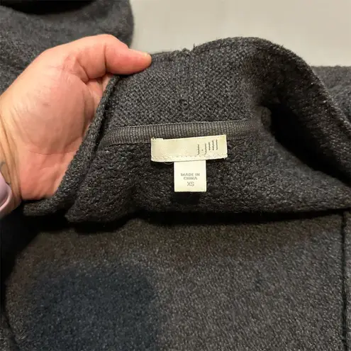 J Jill Women's Gray Long Cardigan Sweater Pinned XS with Pockets