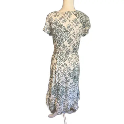 Wrangler  | Retro High Low Ruffle Wrap Dress Paisley Print Size Small NWT