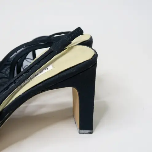 Vintage 90s Ann Marino Navy Floral Mesh Heels Blue Size 8