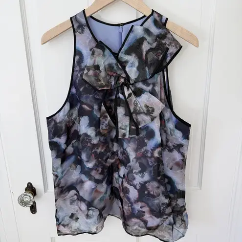 Marie Oliver NWT Indira Silk Organza Bow Sleeveless Tank Top Blouse Geode Small