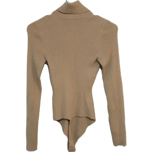 Abercrombie & Fitch Womens  Soft AF Tan Long Sleeve Turtleneck Bodysuit Size S - Image 2