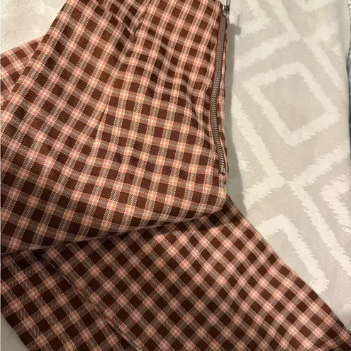 Princess Polly  Brown Plaid Trousers