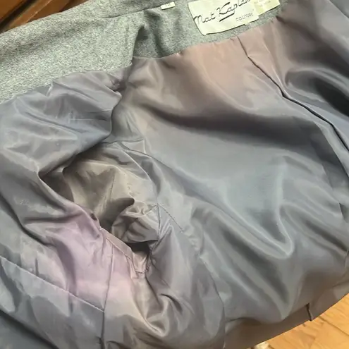 Vintage Nat Kaplan Couture Wool Skirt Suit Gray Size 10