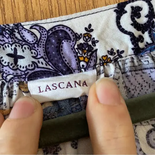 Lascana Women Blue Paisley Tunic Top Viscose V Neck 12/14 Large