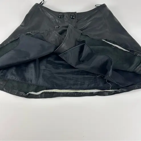 Vintage Leather Mini Skirt Black Size 38