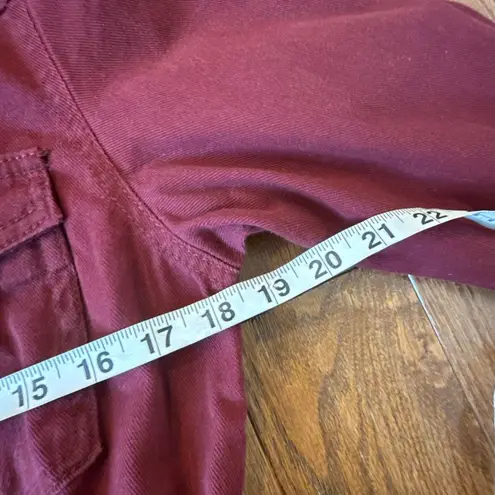 Future Collective NWT maroon cotton long sleeve jumpsuit size small Red