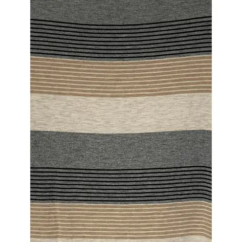 Soma Women’s Live Lounge Wear Luxuriously Soft Striped Tunic Gray Tan Medium