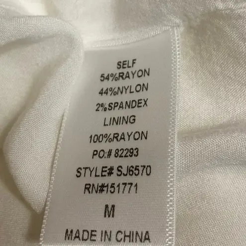 Le lis  White Button Front Notch Collar Pockets Long Sleeve Blazer Coat Jacket M