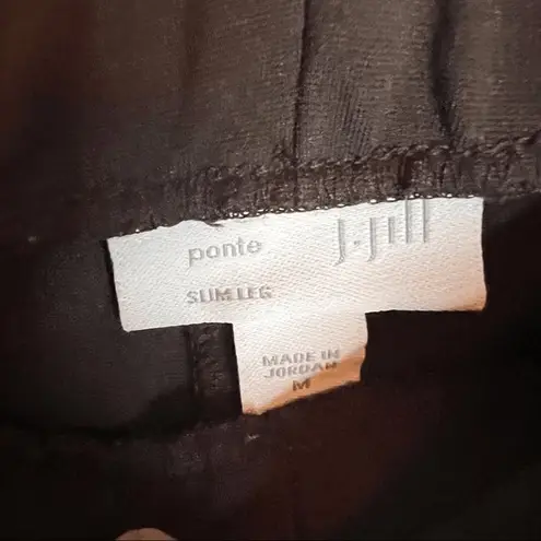 J.Jill Ponte Pull On‎ Slim Leg Black Pant Size Medium Womens Work Wear Career