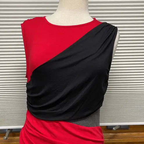 Mango L // MNG By  Gray Red Black Sleeveless Mini Bodycon Dress