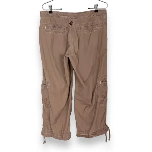 prAna  Pants Cargo Cropped‎ Brown Women Size Medium Drawstring Preloved Hiking