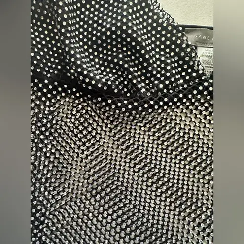 Sans Souci Black and White Bustier Crop Camisole with stones. NWT