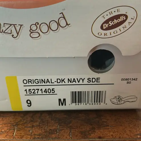 Dr. Scholl’s Original 2008 Women’s Y2K Wooden Navy Suede Clogs w/ Box – Size 9 Brown