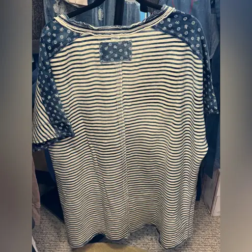 Free People NWOT  We The Free True Blue Tee - indigo navy blue - small
