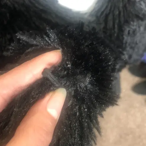 Ladies fuax fur over coat size small Black