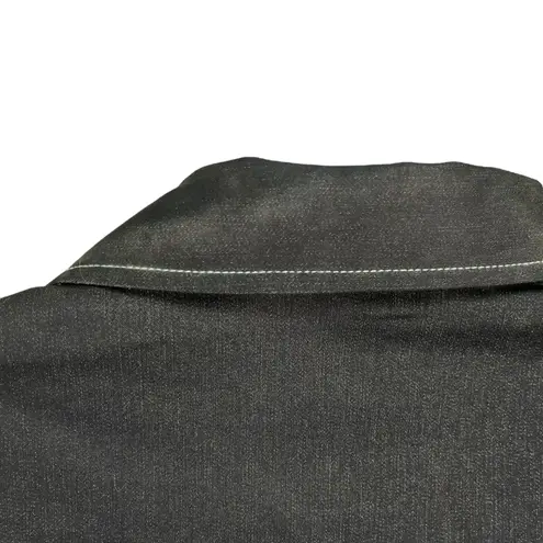 Coldwater Creek Blue Lightweight Jacket Contrast Stitch Snap Front Size 14