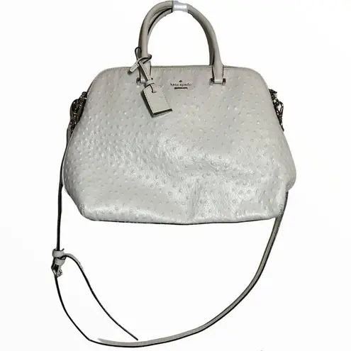 Kate Spade Cameron Street Margot Satchel Leather Textured Crossbody Bright White