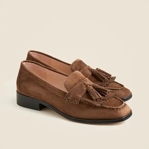J.Crew  Suede Maison Tassel Loafers in Walnut Brown Size 7