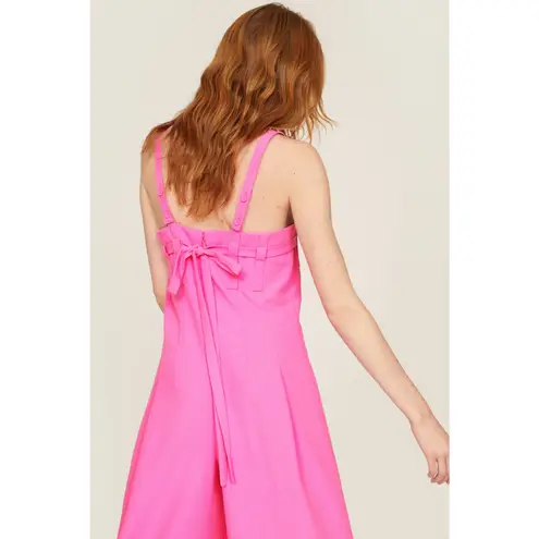 Adam Lippes Collective Jumpsuit Women's 8 Pink Sleeveless Wide Leg Square Neck