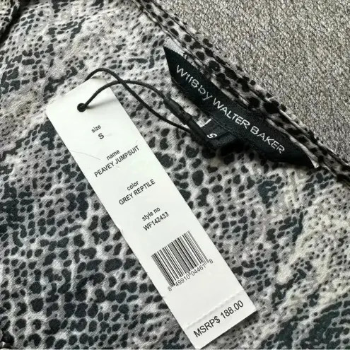 W118 By Walter Baker  Peavey Jumpsuit Gray Reptile Small NWT