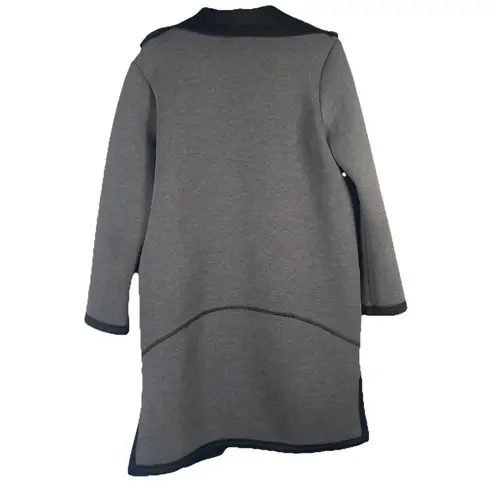 Clara Sun Woo Coat Size S Gray Black Cardigan Jacket Minimalist Scuba Open Front