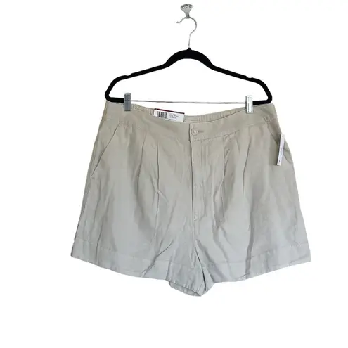 Joie NWT  Pleated High Rise Short In Color Rainy Day Cotton / Linen Blend