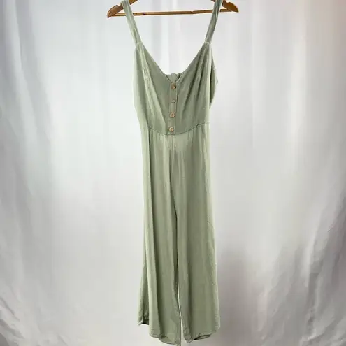 Newbury Kustom Tie Back Wide Leg Cropped Jumpsuit in Light Green Size Small