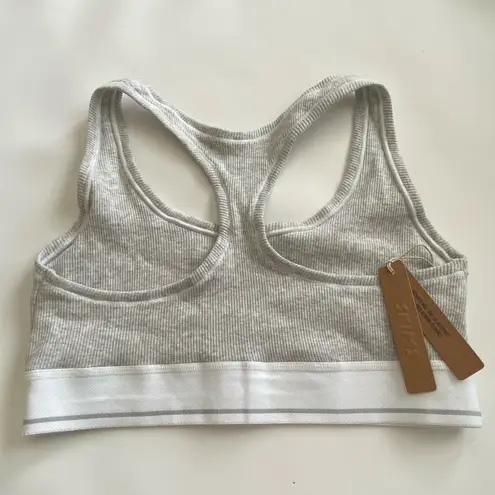 SKIMS NWT  Cotton Rib Sports Bra Light Gray Size M