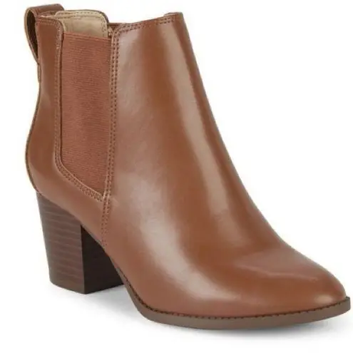 Pure navy Weller Brown Faux Leather Booties, 9 NWOT