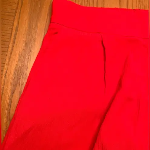 Free People  Gia Red Strapless Flounce Top & Wide Leg Pants Set Size Small