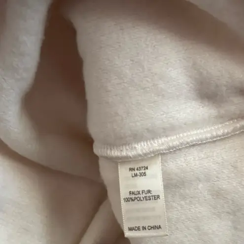 Linda Anderson Sherpa Shacket Jacket Women’s XXL Cream Button Front Teddy Fleece White