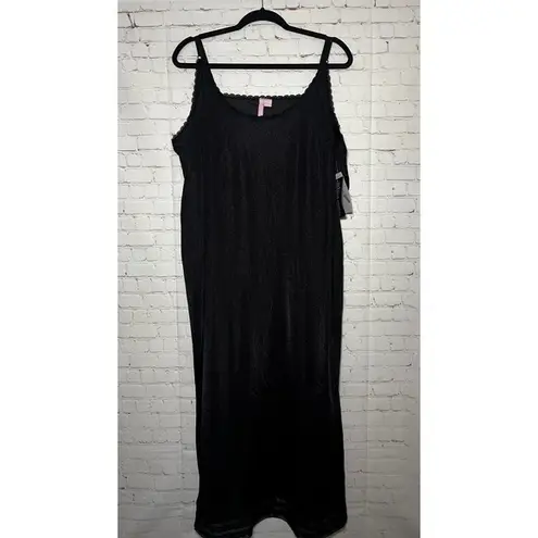 NWT Comfort Choice Snap to Fit Black Lace Trim Full Slip Dress Plus Sz 30/32 3x
