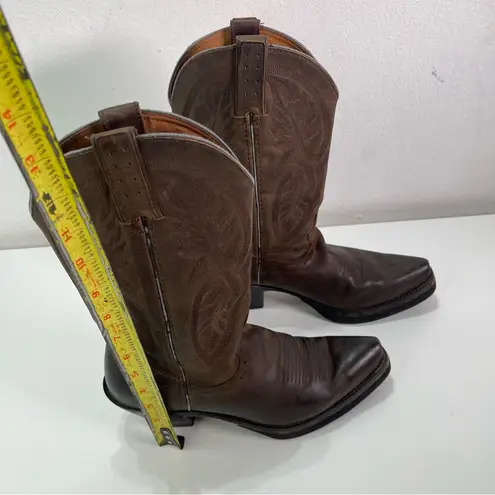 Road Wolf Women 6.5M Brown Leather Cowgirl Boots Festival 2.5' Heel Southwestern Size 6.5