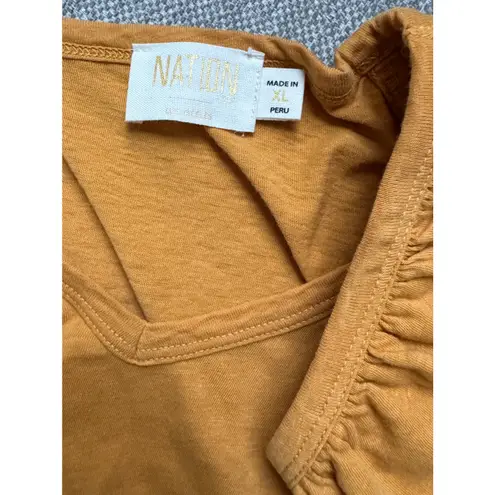 Nation Ltd Aven Cami Top Ruffle Sleeve Pima Cotton Tee Size XL