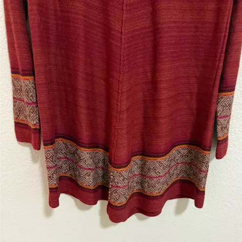 KUNA Wine Red Knit Tunic Sweater Peruvian Alpaca Wool Size L Large