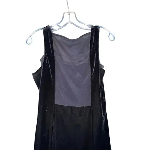 Vintage 90s black and rhinestone velvet overall dress Size 6